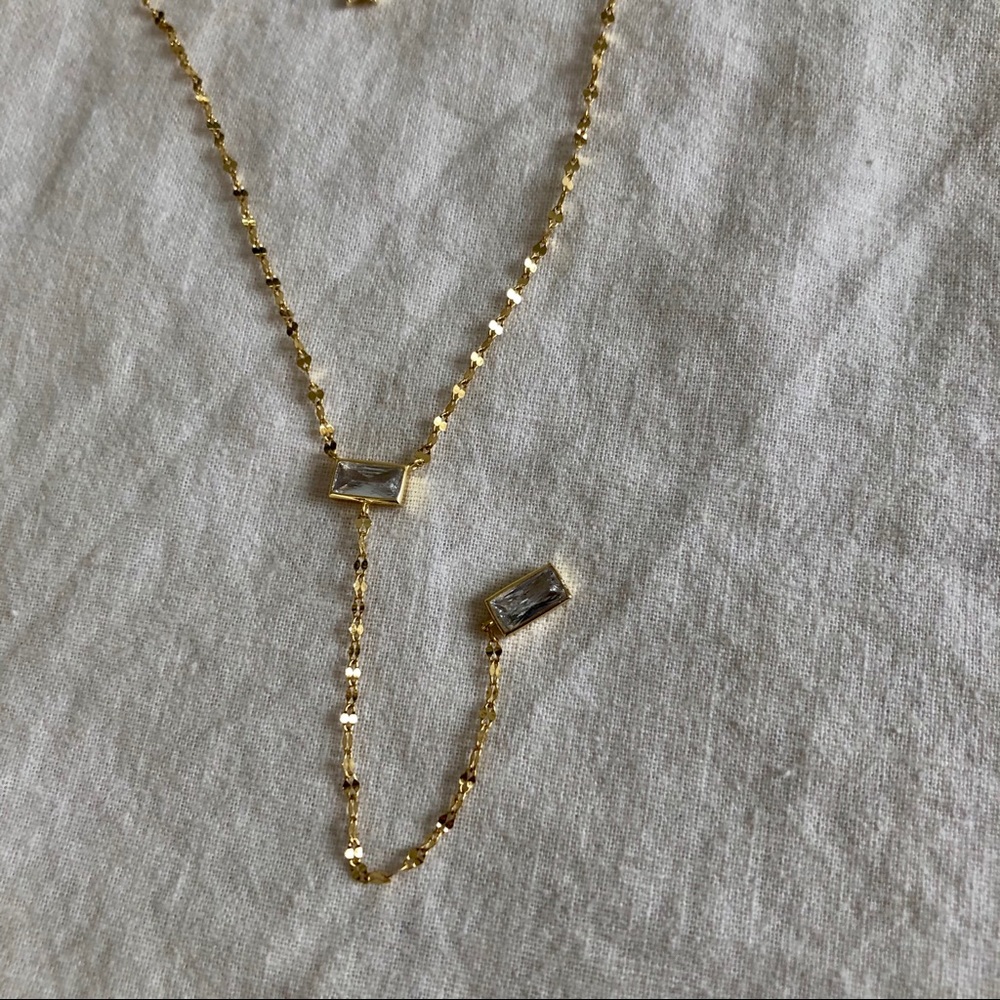 Baguette lariat necklace